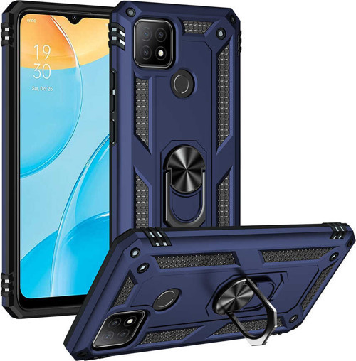 Oppo A15S Kılıf Zore Vega Yüzüklü Standlı Zırh Kılıf