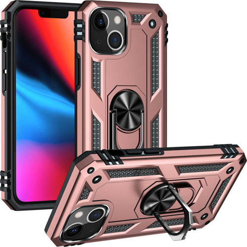 Apple iPhone 13 Mini Kılıf Zore Vega Yüzük Standlı Zırh Kılıf