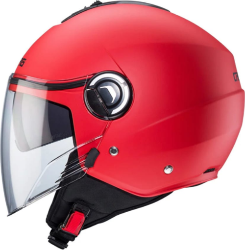 Motosiklet Kaskı Riviera V4 Matt Red Güneş Vizörlü Yarım Açık Kask