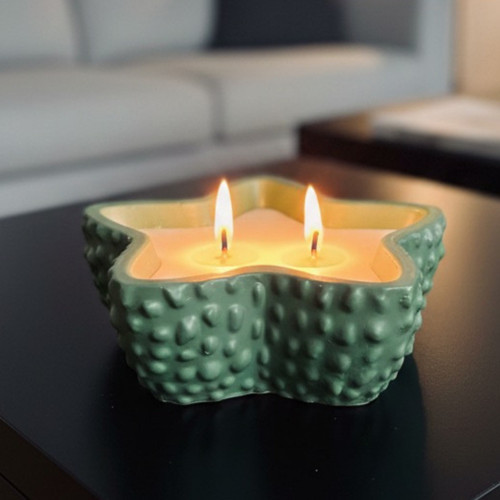 Deniz Yıldızı Formlu Dekoratif Mum - Hediyelik Oda/Balkon/Banyo Süsü Dekoru 15 Cm Çap