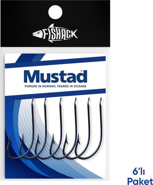 Olta İğnesi - Mustad - 2300 - Lacivert - No: 2 (6'lı Paket)
