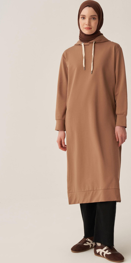 Vizon-Kapüşonlu Rahat Tunik