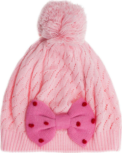 Kız Bebek Papyonlu Pembe Bere 1159