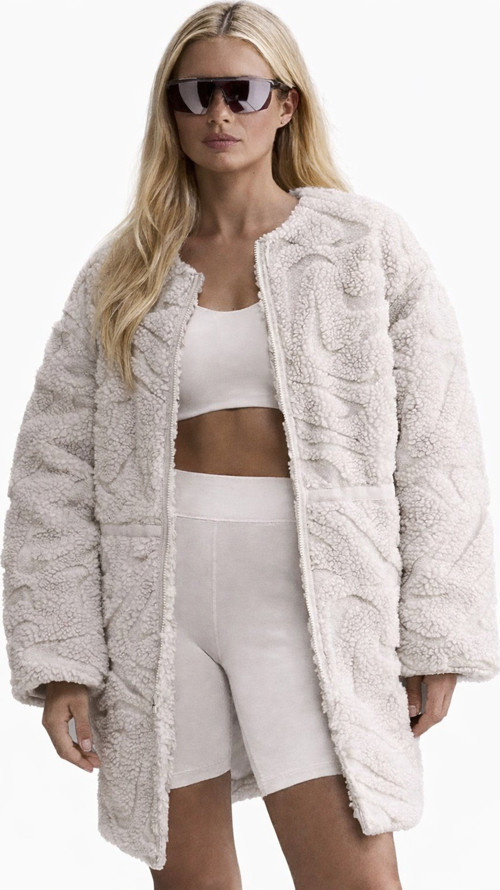 Sportswear Cozy Terma Fit Women's Loose High Pile Jacket Kadın Bol Kesim Peluş Spor Ceket Krem