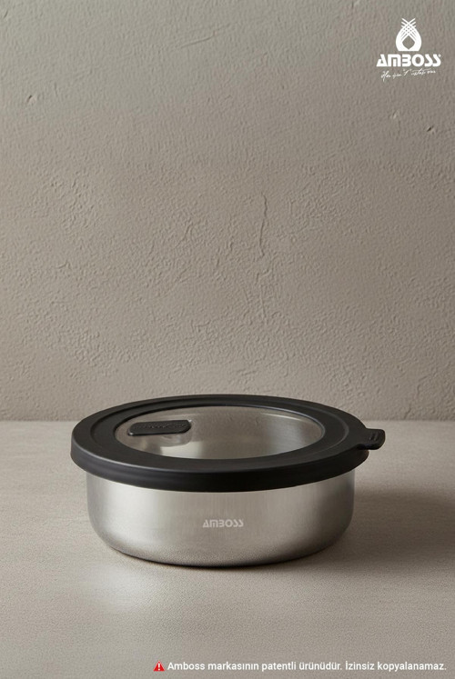 Nova 2 Parça Paslanmaz Çelik Saklama Kabı 16 cm