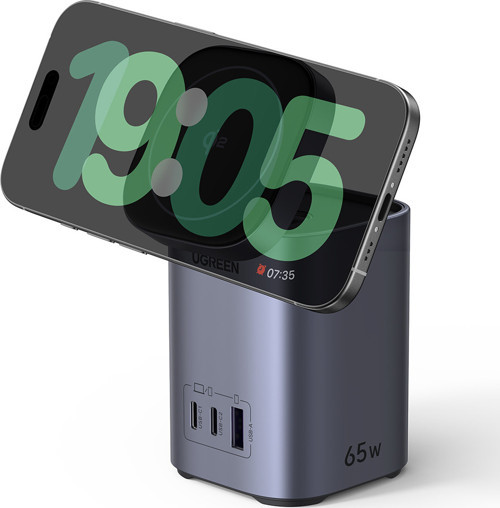 Nexode Qi2 65W Standlı MagSafe Wireless Masaüstü Şarj Cihazı, 2xUSB-C, 1xUSB-A, 55321
