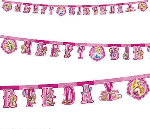 Disney Prensesleri Happy Birthday Harf Afiş