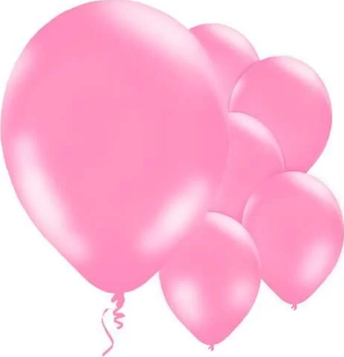 Bebek Pembe Metalik Balon 10 Adet