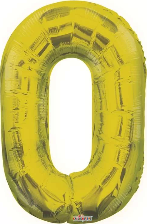 Folyo Balon 0 Rakamı Gold // Altın Renk 100 cm