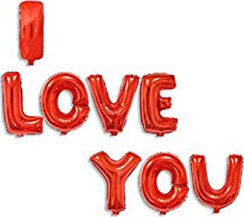 I LOVE YOU Kırmızı Harf Folyo Balon
