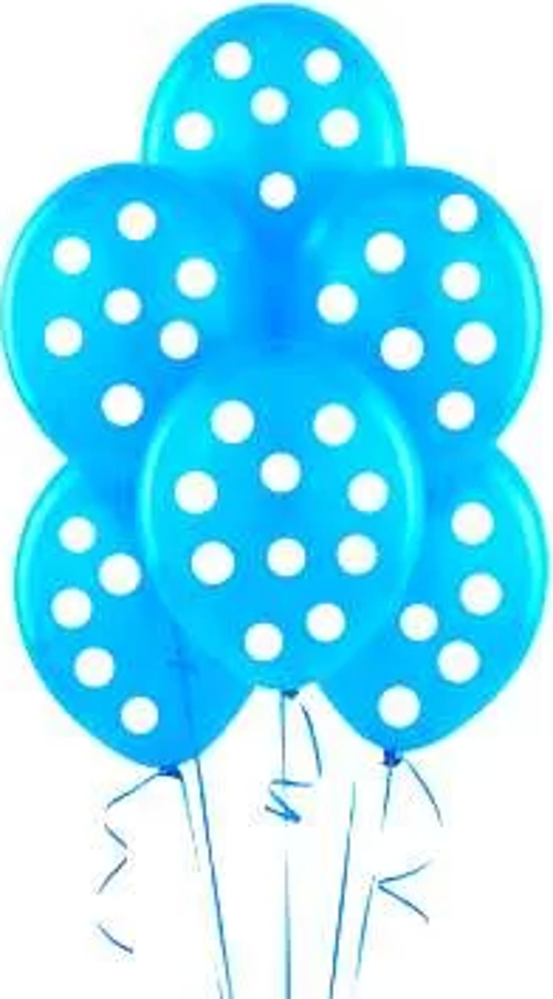 Mavi Beyaz Puanlı 10 lu Latex Balon