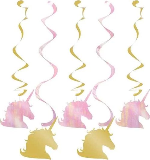 Unicorn Partisi Pırıltılı Süs Dalgası 5 Adet