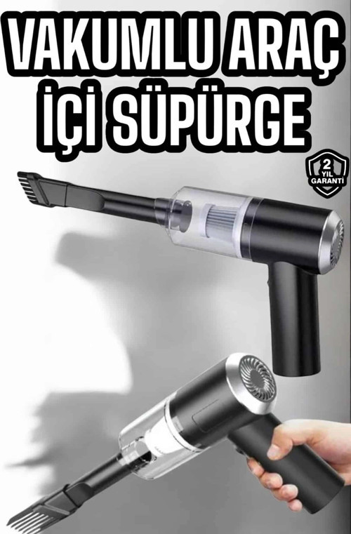 Araç İçi Süpürge Filtreli Şarjlı Süpürge Vakumlu Yıkanabilir