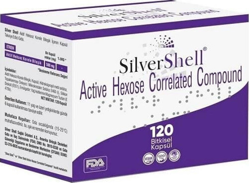 SILVER SHELL ACTIVE HEXOSE KAPSÜL, AKTİF HEKSOZ KORELE BİLEŞİK İÇEREN TAKVİYE EDİCİ GIDA 120 kapsül