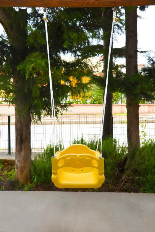 İpli Plastik Sarı Bebek Salıncağı Fil Desenli