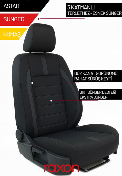 Citroen C5 Aircross Neptune Series 2+1 Uyumlu Tay Tüyü Oto Koltuk Kılıfı - Premium Şık ve Konforlu Tasarım