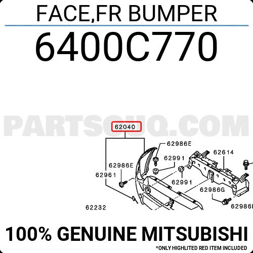 Mitsubishi Colt Ön Tampon Üst Kısmı 3/5 Kapı Astarlı 2008- (Oem No: 6400C770)