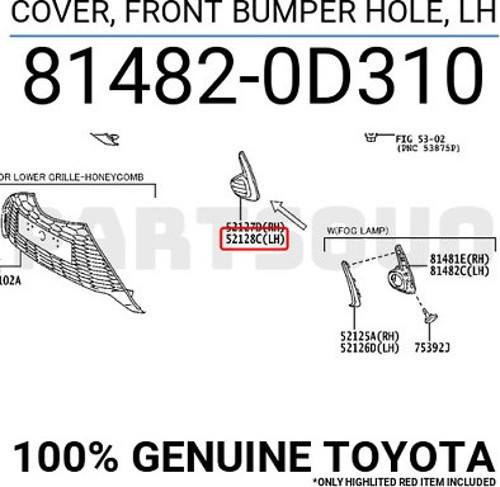 Toyota Yaris Ön Sis Lamba Kapağı Sol 2017- (Oem No: 81482-0D310)