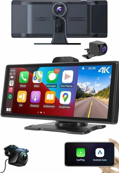 Android Ve İos Uyumlu Ön Arka Çift Kameralı Araç Ekranı Dokunmatik Carplay