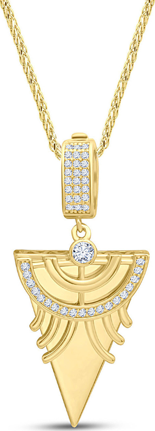 Üçgen Otantik Model Üçgen Altın Kolye (KLY1455)