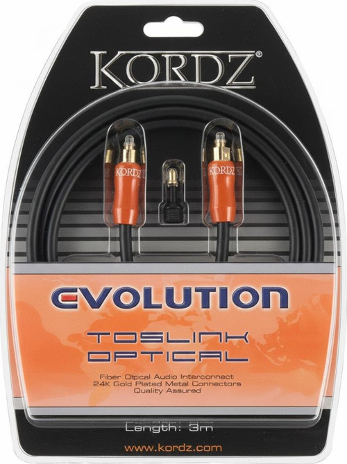 Kordz Evolution EVO-TL0300 3 Metre Metal Başlı Toslink Fiber Optik Ses Kablosu