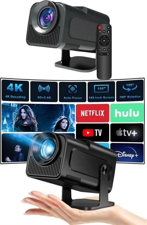 Projektör Siyah Android Taşınabilir Sinema Projeksiyon Wifi Destekli En Güncel Sürüm Akıllı