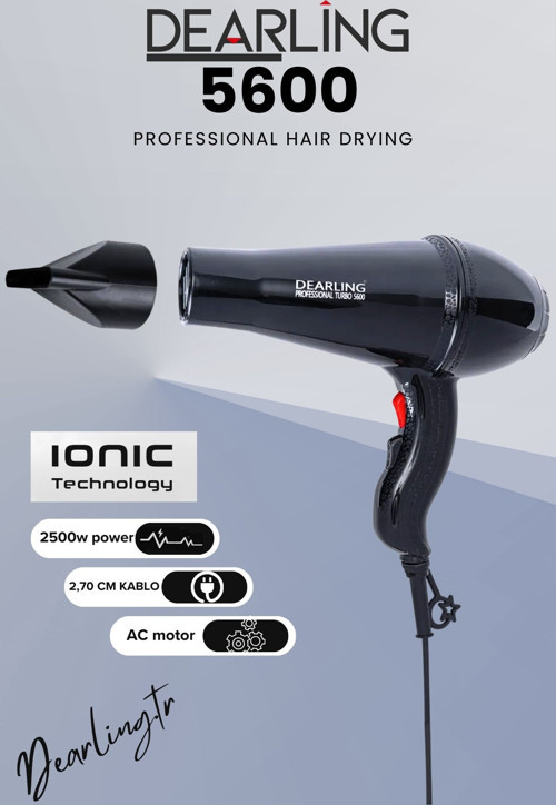 2500w Profesyonel Kuaför Tipi Fön Makinesi | Ac Motor | 2 Isı/hız Ayarı | 2 Yıl Garantili