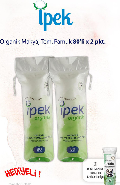 Organik 80'li x 2 pkt. Makyaj Tem. Pamuğu ve Rosie