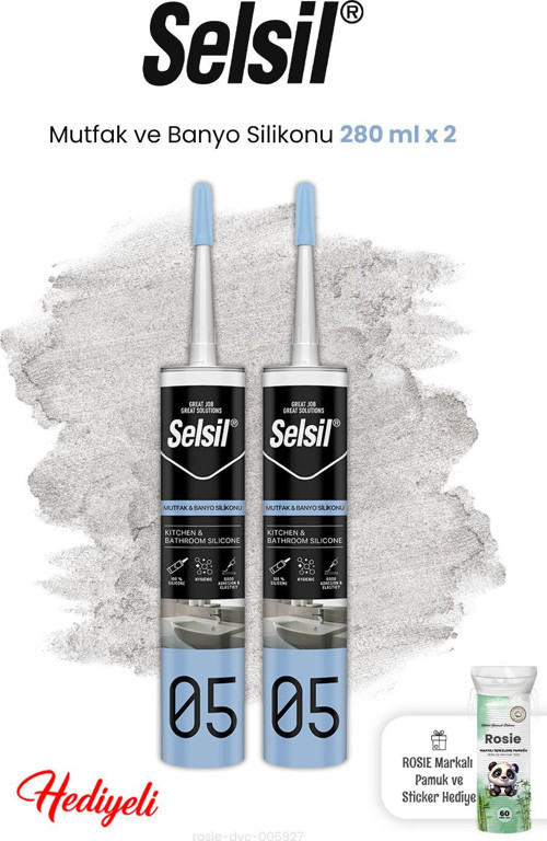 2 x 280 ml Mutfak ve Banyo Silikonu ve Rosie