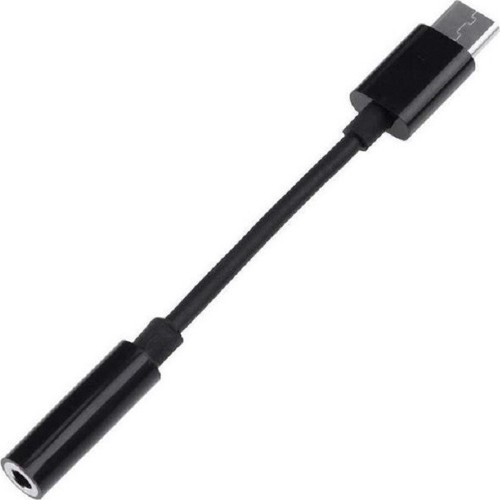 TYP-C İçin 3.5mm Kulaklık ve Mikrofon Adaptörü Siyah