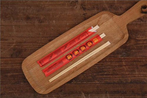 Bambu Chopstick Kılıflı Siyah-Kırmızı 24Cmx100Adet