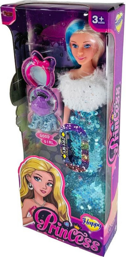 Pullu Kıyafetli 29 Cm Bebek Mavi
