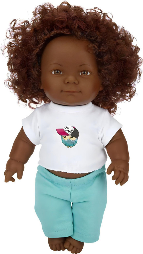 Dada Kıvırcık Saçlı Bebek 35 cm Yeşil Eşofman