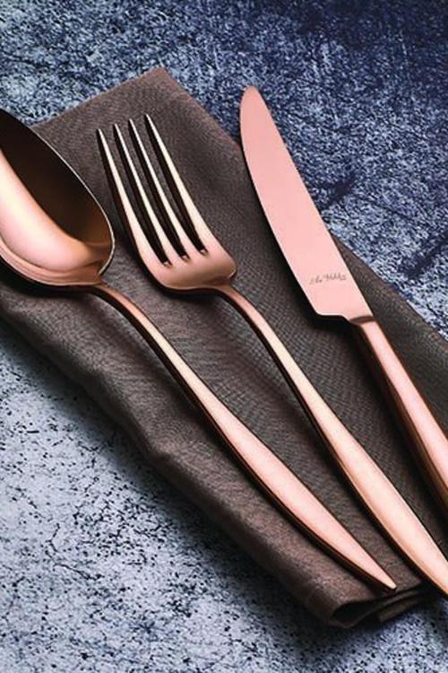Elegant Bronz Pvd 24 Parça Çatal Kaşık Bıçak Takımı