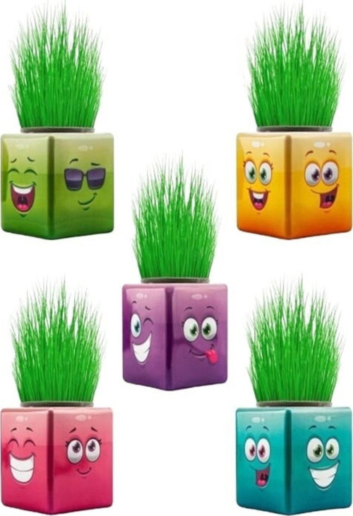 Bambamtoys 45 Adet Karışık 3 Tarafı Emojili Küp Çim Adamlar Okul Ve Okul Öncesi Hediyelik Çim Adam