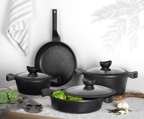 Montana 7 Parça Siyah Tencere Seti