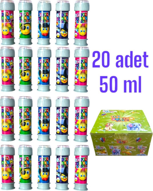Üflemeli Baloncuklu Köpük Oyunu 50Ml Likit 20 Adet