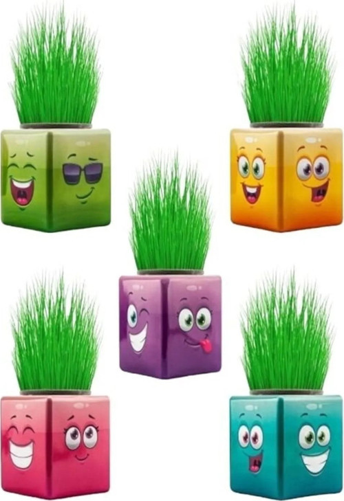 24 Adet Karışık 3 Tarafı Emojili Küp Çim Adamlar Okul Ve Okul Öncesi Hediyelik Çimoji Çim Adam
