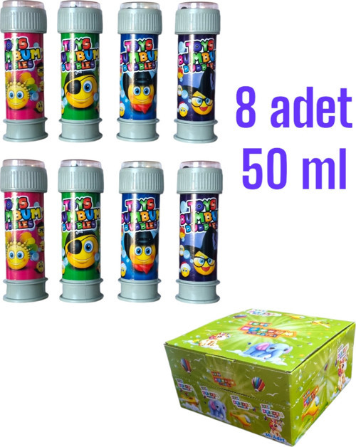 Üflemeli Baloncuklu Köpük Oyunu 50Ml Likit 8 Adet