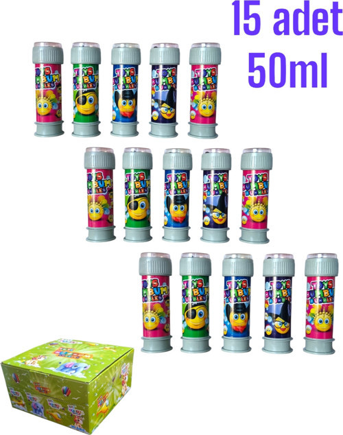 Üflemeli Baloncuklu Köpük Oyunu 50Ml Likit 15 Adet