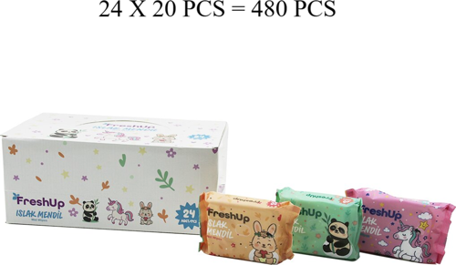 FRESHUP MİNİ 24X20PCS = 480 PCS CEP ISLAK MENDİL MİX (2818)