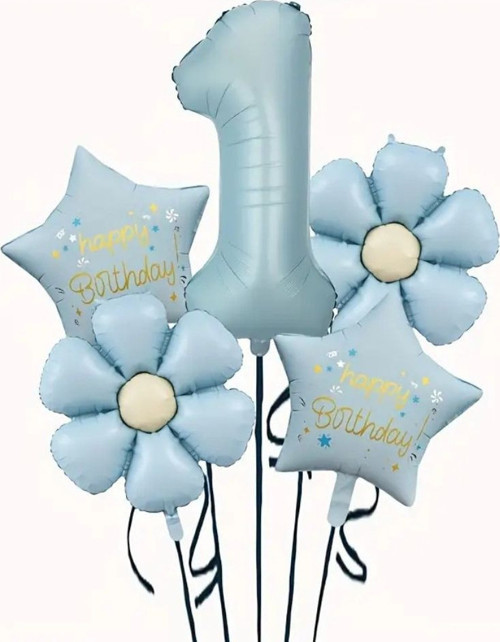 Mavi Happy Birthday 1 Yaş Folyo Balon Set