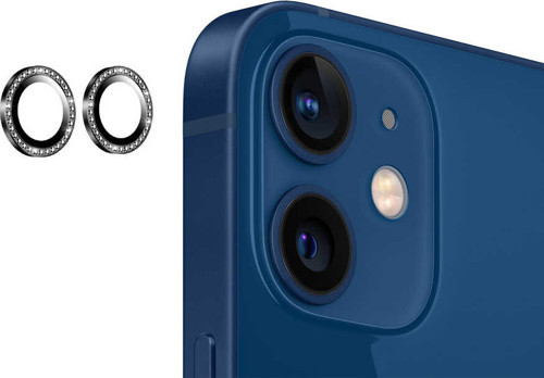 Apple iPhone 12 CL-06 Renkli Taşlı Kamera Lens Koruyucu