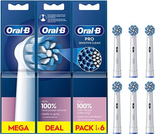 Pro Sensitive Clean EB60 6'lı Beyaz Diş Fırçası Yedek Başlığı
