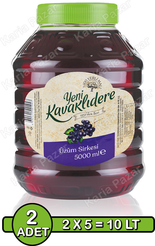 Üzüm Sirkesi 5 Lt X 2 Adet | Turşuluk Ve Salatalık Doğal Sirke Seti