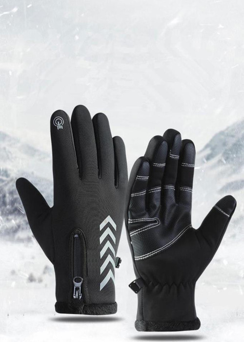 Single Sword Su Geçirmez Softshell Unisex Bisiklet, Motosiklet Eldiven Dokunmatik Kışlık Rüzgar Geçirmez Kaymaz