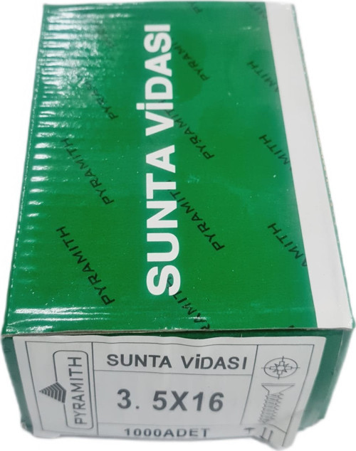Sunta Vidası 3.5 x 16 mm (Kutu İçinde 1000 Adet Bulunmaktadır.)