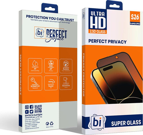 Bİ 2,5D PRIVACY SUPER GLASS SAMSUNG S26 EKRAN KORUYUCU