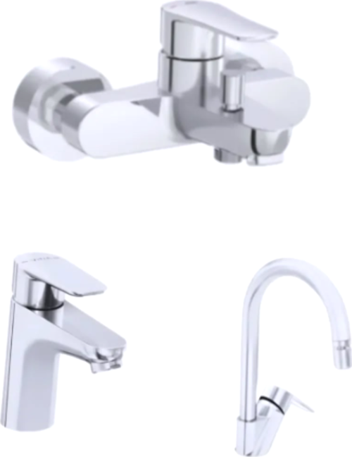 3lü set A43058 Nuvo banyo A43401 Neva Soft Eviye A42966 Nuvo Round Lavabo