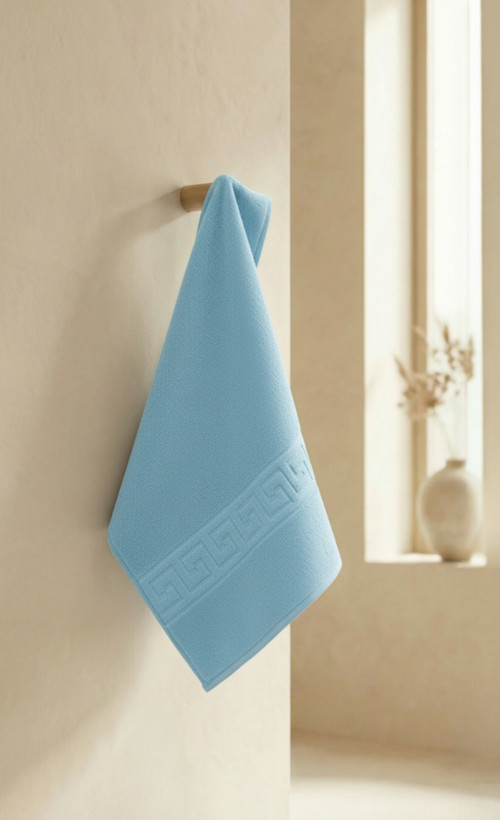 Mavi Greek El Havlusu - 50x90 Cm, 225 Gr, %100 Pamuk, Spa Ve Otel Havlusu
